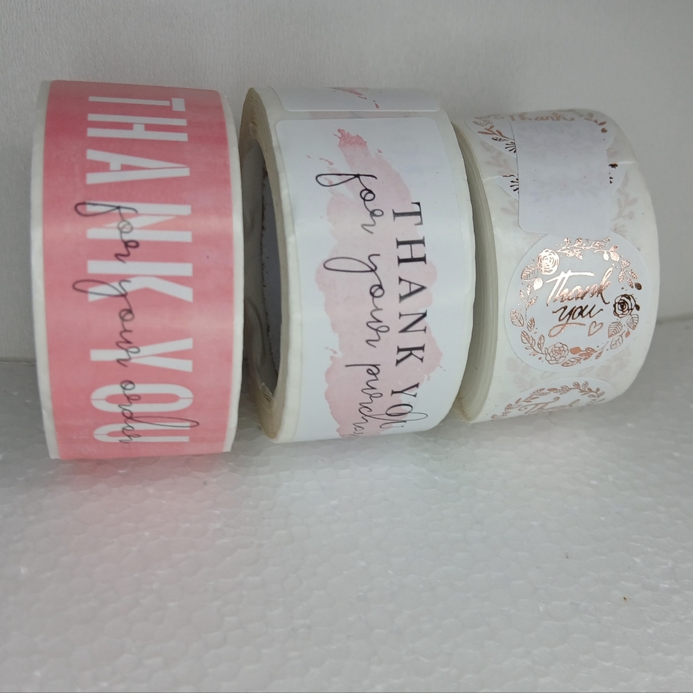 Thank You Stickers 3 Rolls Of 500pcs Stickers